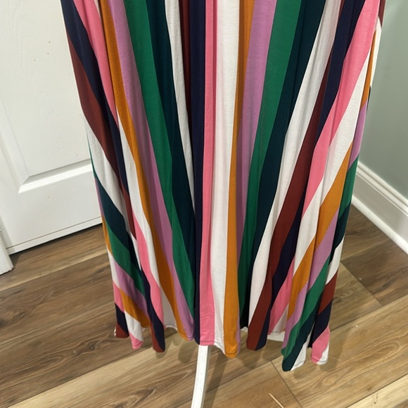 Fun 16 Anthropologie  Boden DRESS Stripes Bright Colorful V-Neck XL EXCELLENT - Picture 4 of 7
